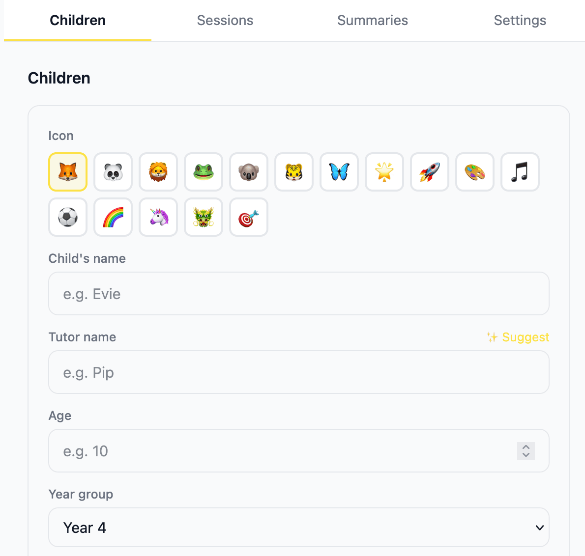 Add your children